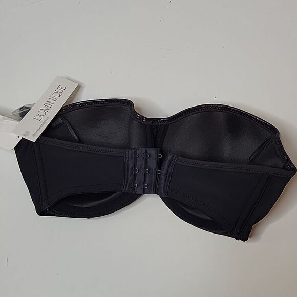NEW 34DD CONVERTIBLE STRAPLESS 3 WAY BLACK FLEX UNDERWIRE DOMINIQUE BRA 3541 NWT - Picture 3 of 7